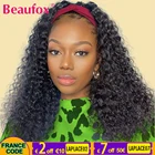 Короткие парики Beaufox из парик с головной повязкой натуральных волос для женщин, вьющиеся, парик с головной повязкой натуральные волосы, светлые, бразильские волосы с эффектом деграде