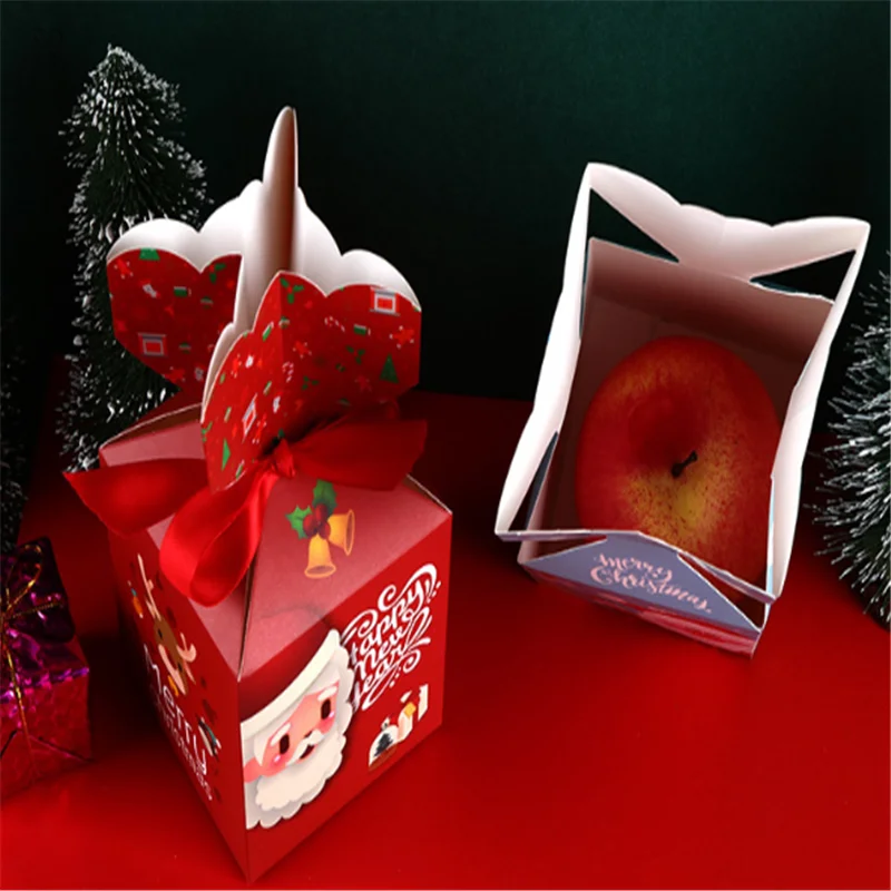 5 шт. креативная Подарочная коробка с рисунком яблока на Рождество украшение для