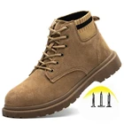 Рабочие защитные ботинки для мужчин и женщин, уличные рабочие ботинки со стальным носком, Нескользящие, непрокалываемые