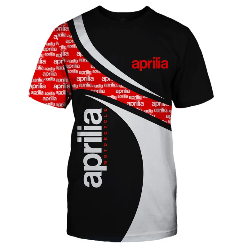 

2021 3D printed T-shirt APRILIA motorcycle off-road Harajuku high-quality sports men's peripheral sports short sleeves