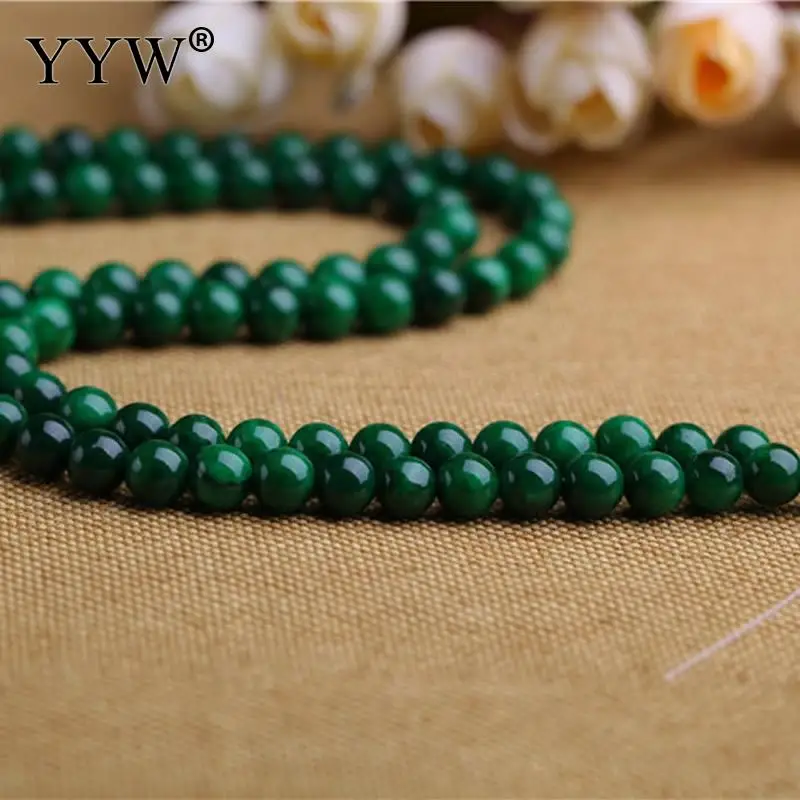 Приблизительно 90 шт/прядь зеленый коsmochlor Бисер Круглый Гладкий полированный