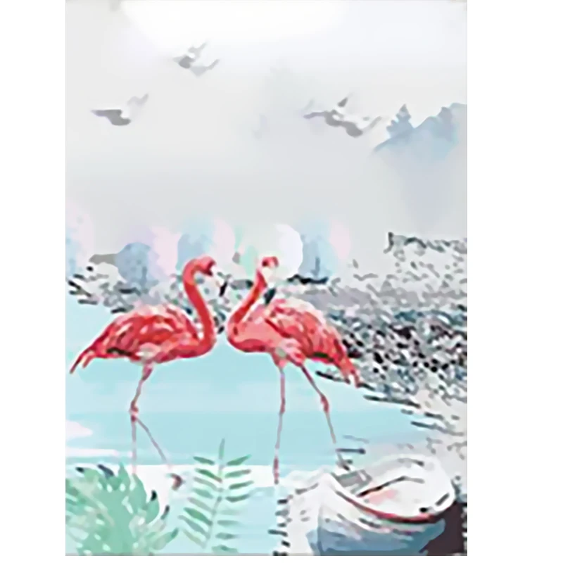 

Framed Oil Painting By Numbers Flamingo Animals Picture By Number Diy Gift HandPainted On Canvas For Home Decor Artcraft