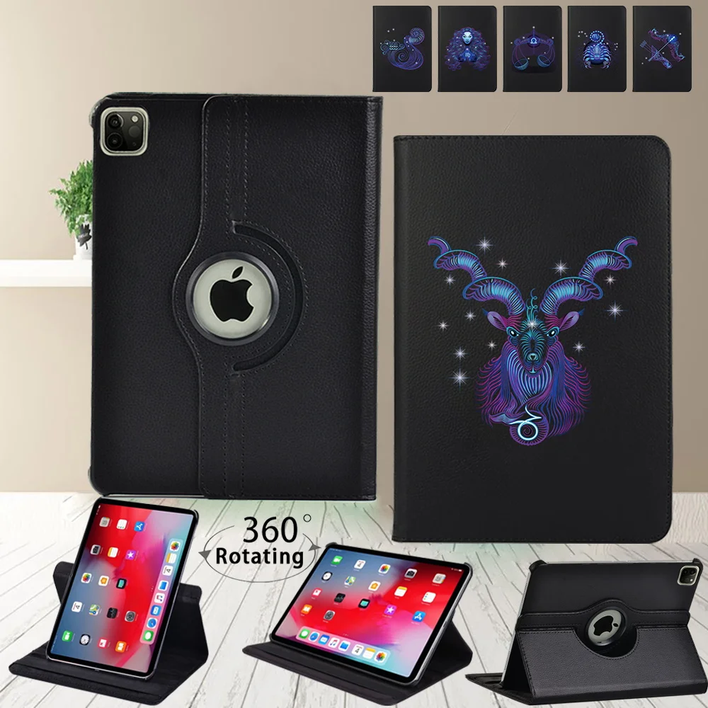 

Tablet 360 Rotating Case for Apple Ipad Air 4 10.9"/Air 1 Air 2 9.7"/Air 3 10.5" New Smart Wake Tablet Case with Zodiac Pattern
