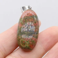 natural semi precious stone pendant irregular unakite for diy jewelry making high quality gift