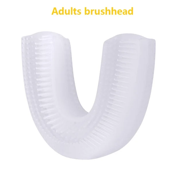 1 Adult brushhead Умная 360 градусов Автоматическая звуковая электрическая зубная щетка для детей и взрослых, u-образный 4 режима, зубная щетка, usb зарядка, отбеливание зубов - Цвет: 1 Adult brushhead