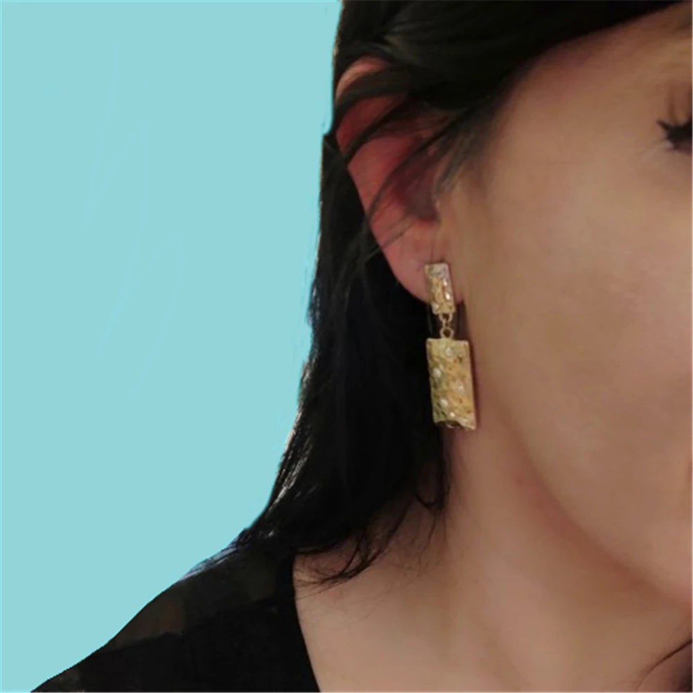 

Geometric Rectangle Stud Earrings for Chic Women Personality Fashion Long Earrings Modern Female Jewelry