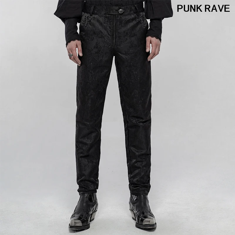 

Palace noble Vintage party club Stage Dinner Pencil Pants Gothic cool men Daily Simple Jacquard Trousers PUNK RAVE WK-437XCM