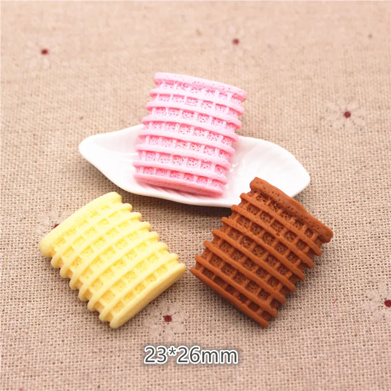10 шт. 23*26 мм милые вафли из смолы для шоколада бисквитов имитации еды поставка с