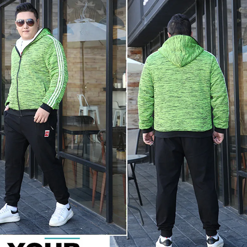 Зимний спортивный костюм мужской комплект флисовая куртка с капюшоном теплый