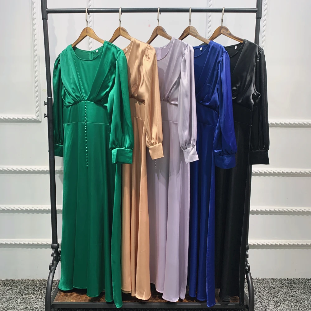 Женское Атласное Платье макси с бисером облегающее и расклешенное платье в