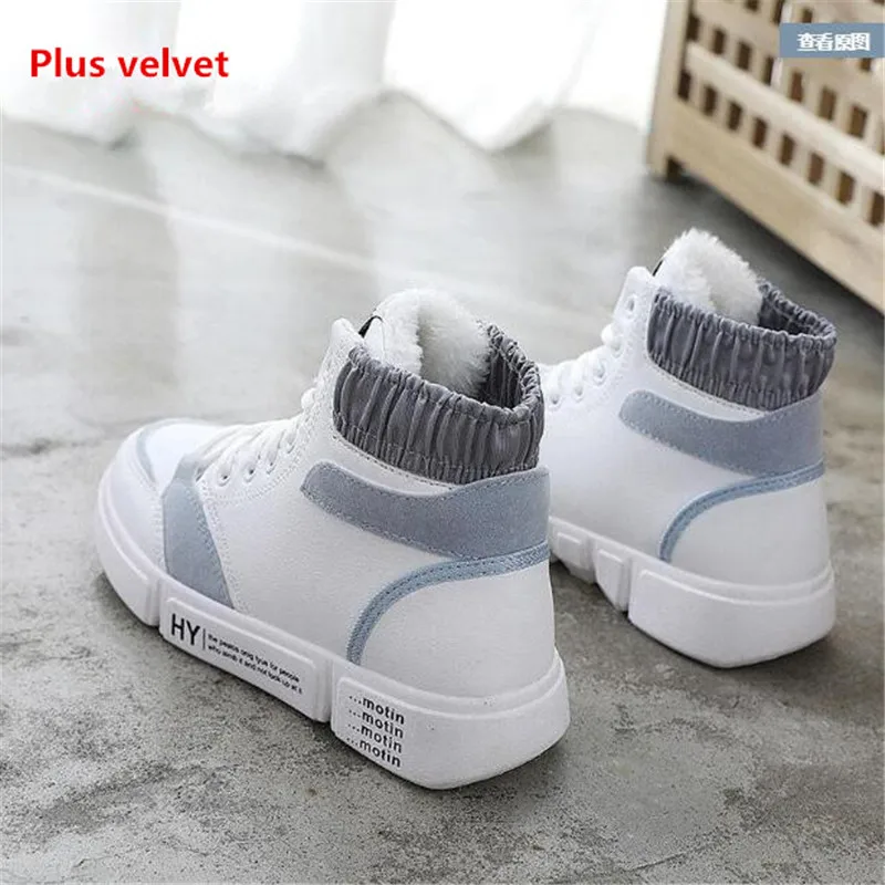 

Movement women's boots autumn new Sneakers casual lace cotton shoes winter plus velvet warm high boots sportsrunning shoes