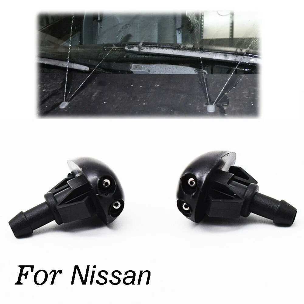 

2Pcs Car Front Windshield Windscreen Washer Water Jet Nozzle Auto Replacement Parts Front Windshield Spout Cover Wiper Nozzle