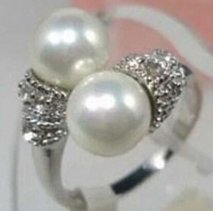 +++903 Jewelry White Pearl Silver Plated Ring Size 7 8 9 | Украшения и аксессуары
