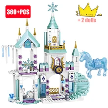 Friends Princess Castle House Sets for Girls Movies Royal Ice Playground Horse Carriage DIY Building Blocks Toys Kids Gifts 2021