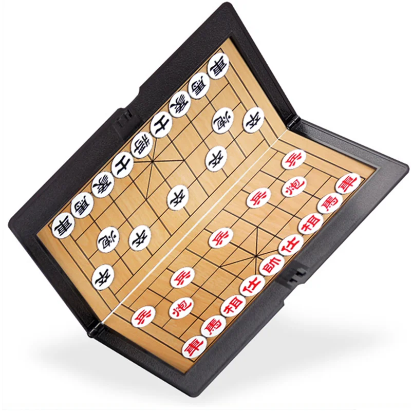 

Chinese chess chess and chess pieces foldable board with magnetic puzzle game, portable mini magnetic chess 2020