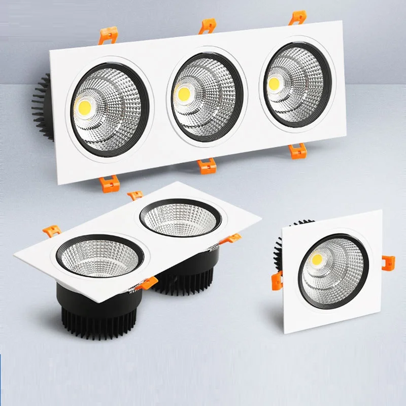 Приглушаемая сверхъяркая Встраиваемая потолочная лампа квадратный Точечный