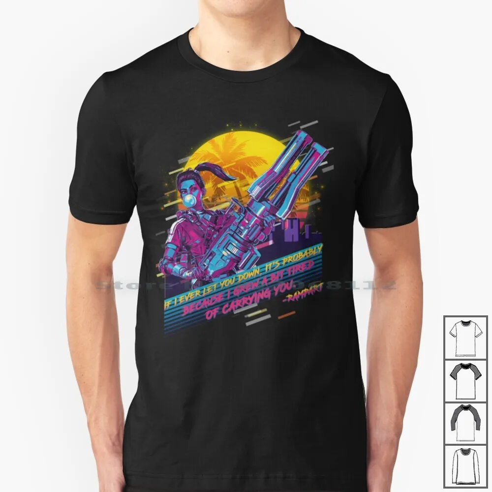 Футболка Apex Legends-Rampart в стиле ретро 80-х годов 100% хлопок Gear Legends 1950-х Synthwave эстетике