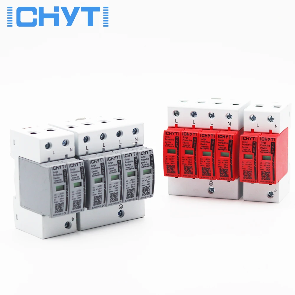 AC SPD 2P 10KA 20KA 30KA 40KA 60KA 80KA 385V 420V Защита от перенапряжения для дома защитное