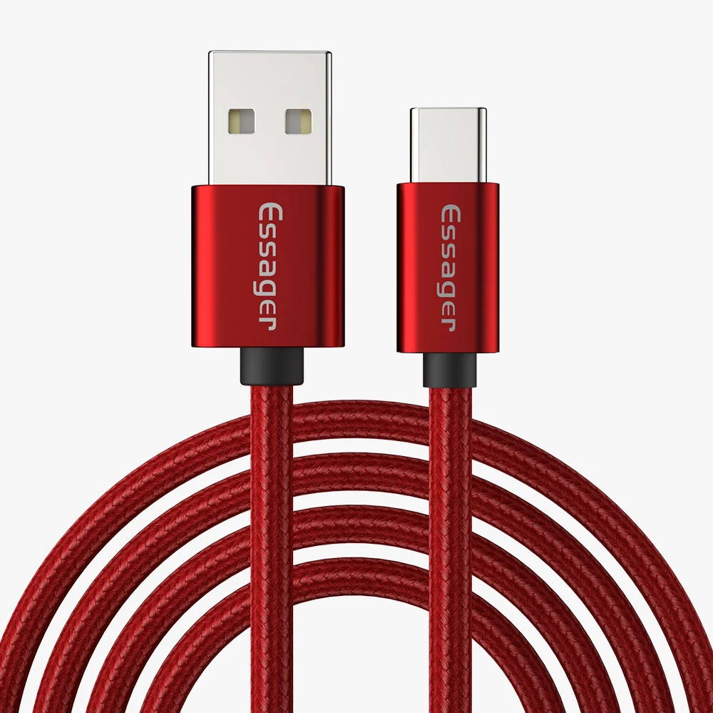 Usb-кабель Essager type-C, 3 А, быстрая зарядка, USB-C, зарядное устройство для Xiaomi Mi 9, 8, samsung S10, S9, Oneplus 7, 6, 6, type-C, USBC, шнур для передачи данных