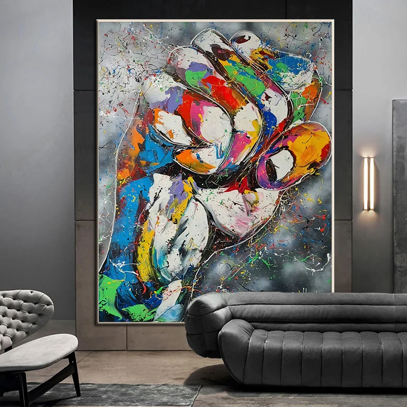 

Graffiti Art Fight Struggle Inspirational Motivational Poster Print Abstract Canvas Painting Office Gym Home Wall Picture Decor