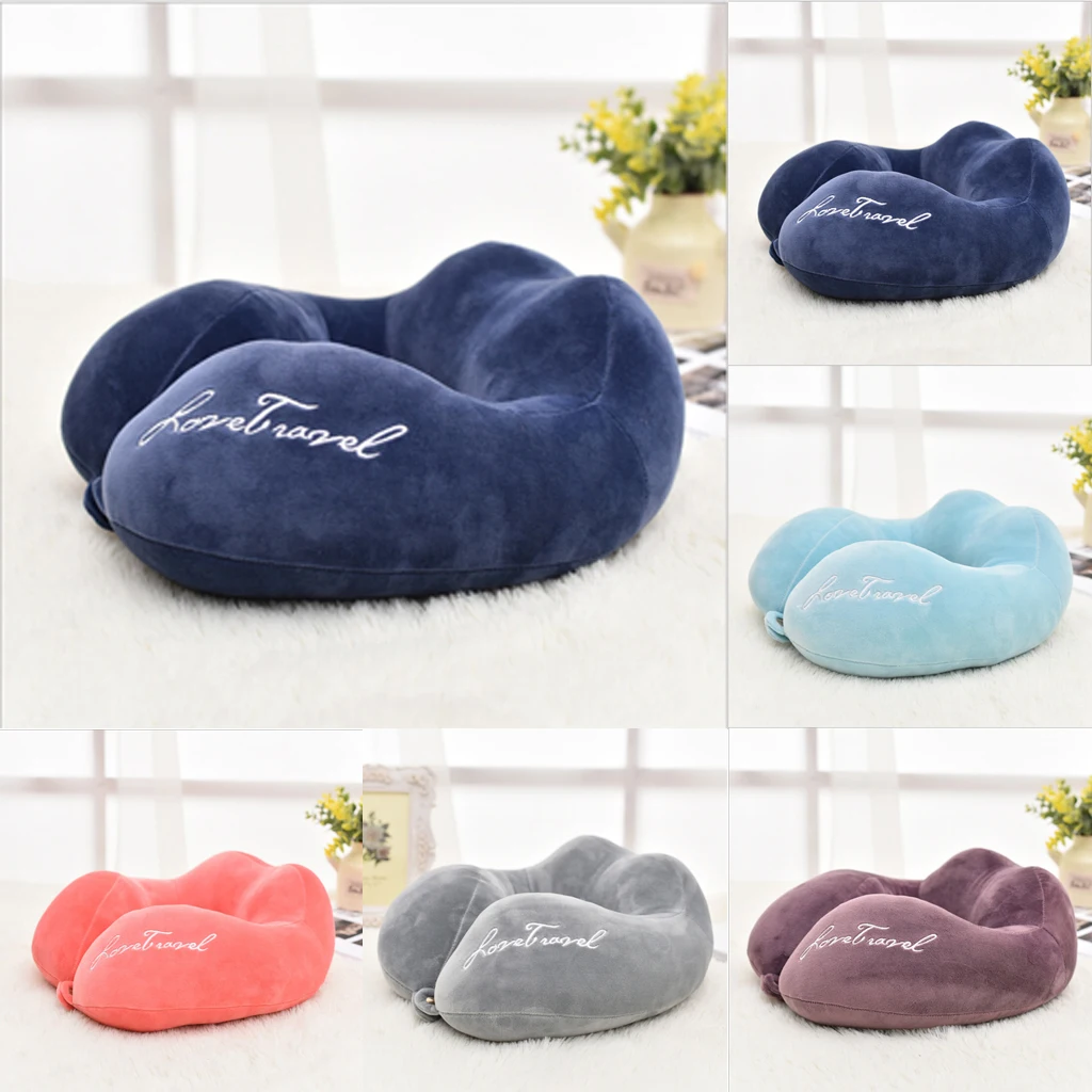 

Faroot U-Shaped Memory Foam Rebound Travel Pillow Neck Support Head Rest Portable Holiday Soft Airplane Sleep Pillow