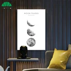 Настенные картины Moon Eclipse, Постер в скандинавском стиле, фазы Луны, холст, живопись, черно-белая Настенная картина для украшения гостиной