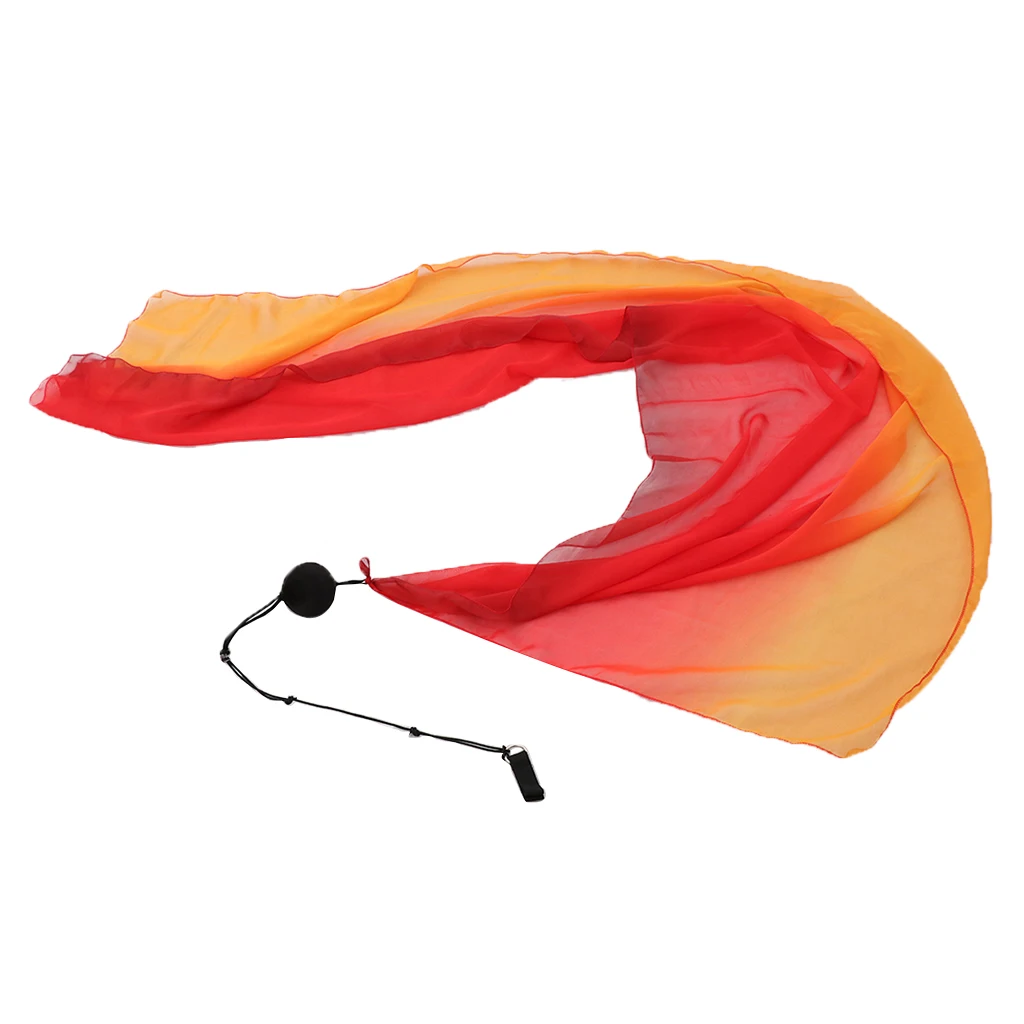 06 Flowing Silk Veil Poi Thrown Balls Professional Hip-hop Belly Dance Hand Props Comfortable Finger Loops Stage Performance Props - Цвет: 06