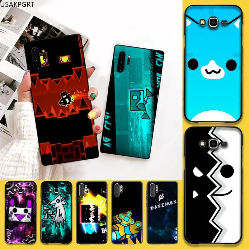 

Game Geometry Dash Phone Case For Samsung Galaxy Note20 ultra 7 8 9 10 Plus lite J7 J8 Plus M21 M30S