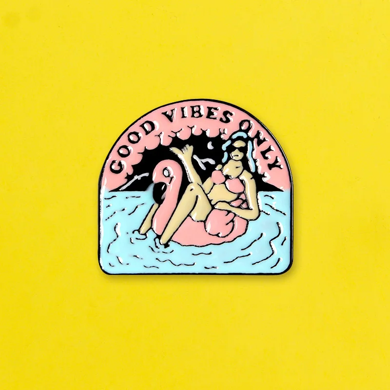 В путешествие! Круглые значки для одежды на рюкзак с изображением серфинга гор