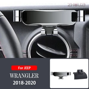 car mobile phone holder air vent outlet clip gps stand gravity navigation bracket for jeep wrangler 2018 2019 2020 accessories free global shipping