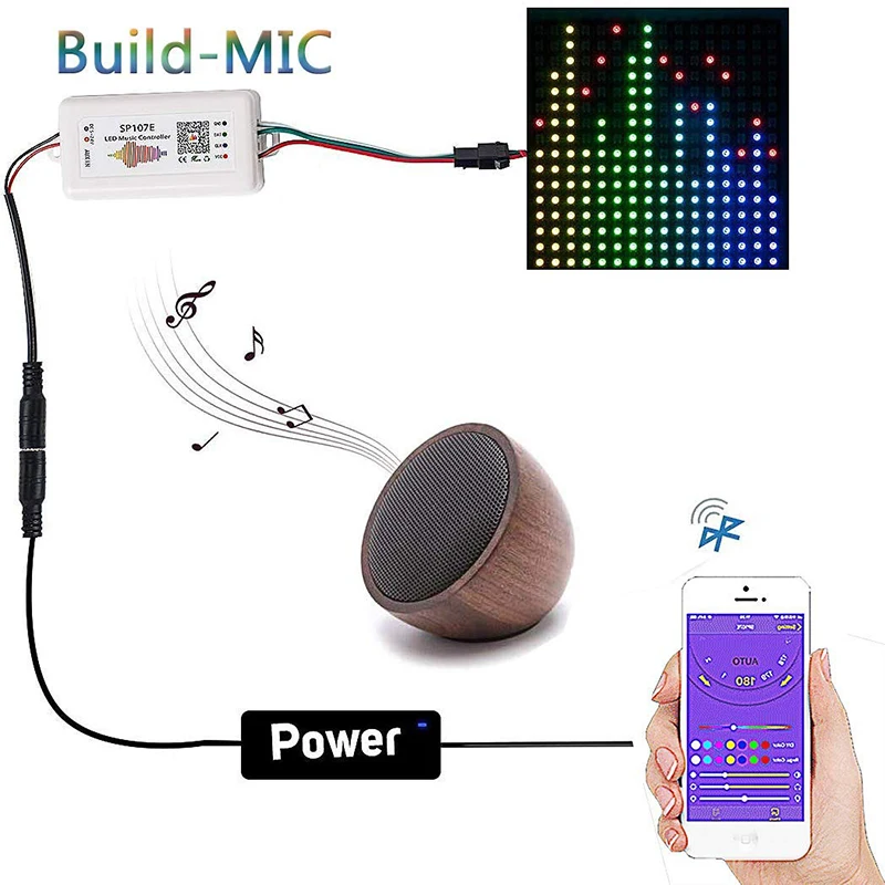 WI FI RGB SP107E пикселей IC SPI для ответа на звонки и прослушивания музыки контроллер WS2812