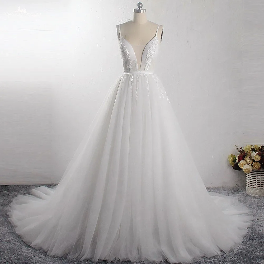 LZ400 Блестящий Жемчуг маленькие цветы свадебное платье v-образным вырезом без