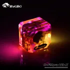 Bykski B-FMpa-V3-X,RGB Cuboid акриловый расходомер для воды, мониторинг расходомера для компьютерной системы водяного охлаждения
