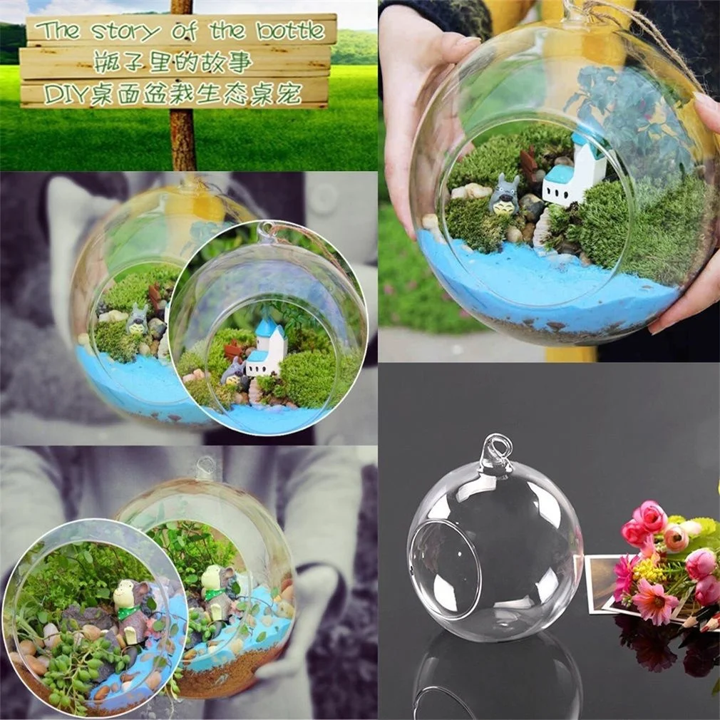 

2021 Creative Hanging Glass Ball Vase Flower Plant Pot Terrarium Container Home Office Decor Hanging Glass Vase I88