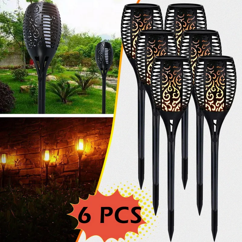 

12 LED Solar Lights Outdoor Flickering Flame Solar Torch Light Waterproof Landscape Street Lamp Garden Lawn Decoration