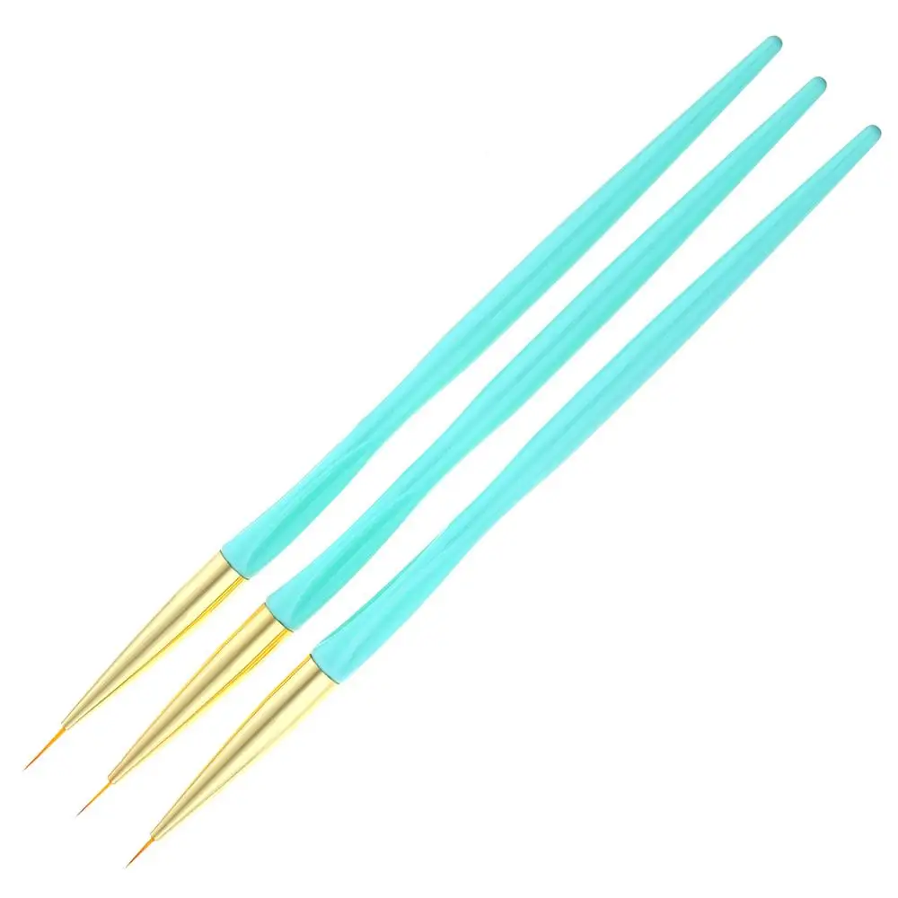 SKU003833-green Monja 3 шт./компл. мульти Стиль ногтей Кисть Акриловая арт полоса маникюрный набор стразы французский цветок 3D сетки DIY инструменты для маникюра - Цвет: SKU003833-green