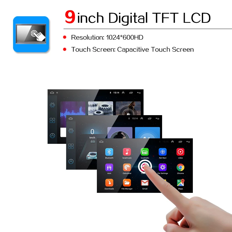 Автомобильный медиаплеер LEEWA 9 дюймов большой HD экран Android 6 0 четыре ядра GPS Navi