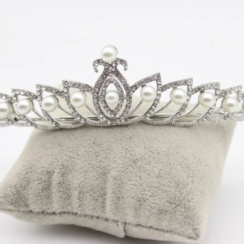 Свадебные украшения простая Свадебная жемчужная корона тиара роскошные стразы