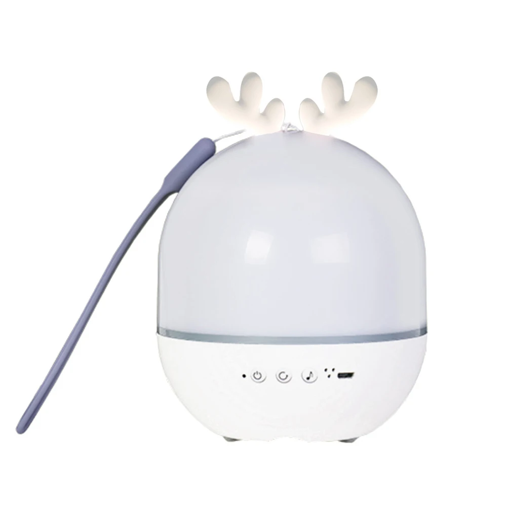

1W Double-Use USB Charging Projection Nightlight Color Changing Cute Deer Ear Rotating Decorative Lamp Home Decor