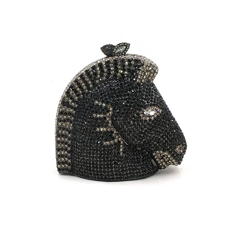 Сумка женская вечерняя с кристаллами в виде головы лошади | Багаж и сумки