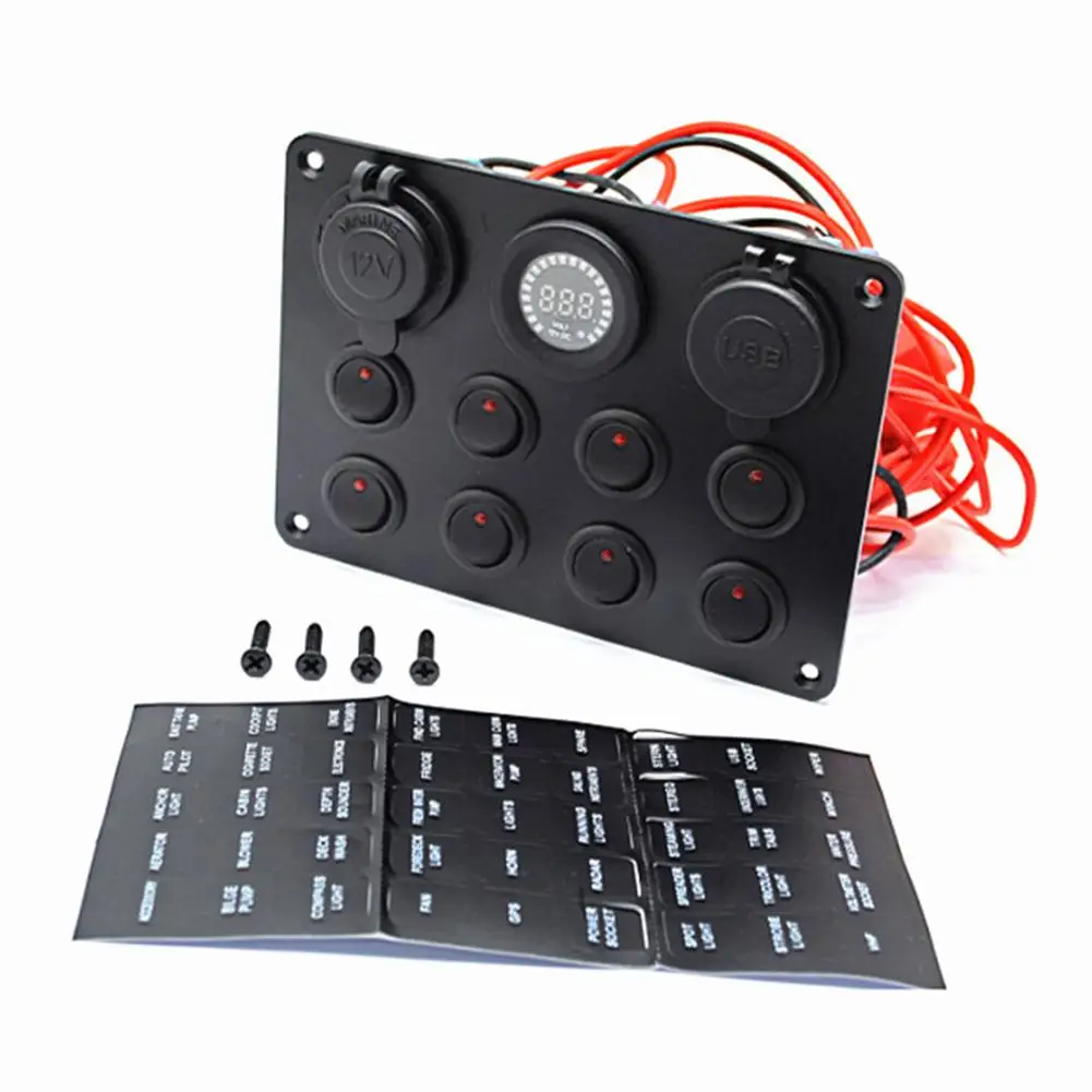 Двойной USB зарядное устройство с 8 бандами ВКЛ-ВЫКЛ переключатель