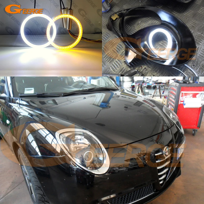 

For Alfa Romeo Mito 955 Ultra bright SMD LED Angel Eyes halo rings kit Day Light Car Accessories