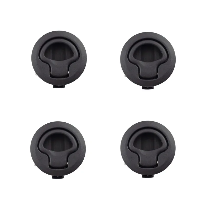

4 Pieces Black 2inch Round Flush Pull Slam Latch Lift Slam Latch Hardware Without Key Kit For Boat RV Yacht Accessories