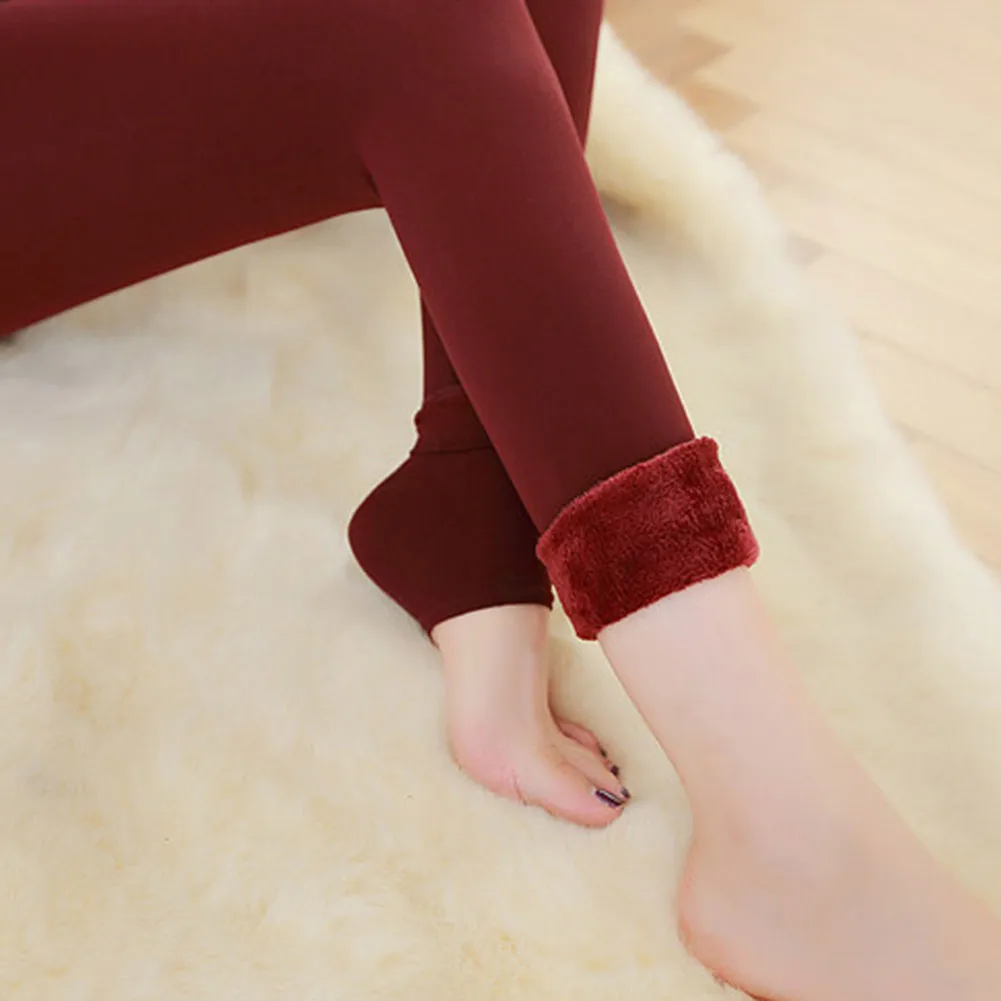 Новинка теплые флисовые Колготки женские мягкие леггинсы штаны с флисовой