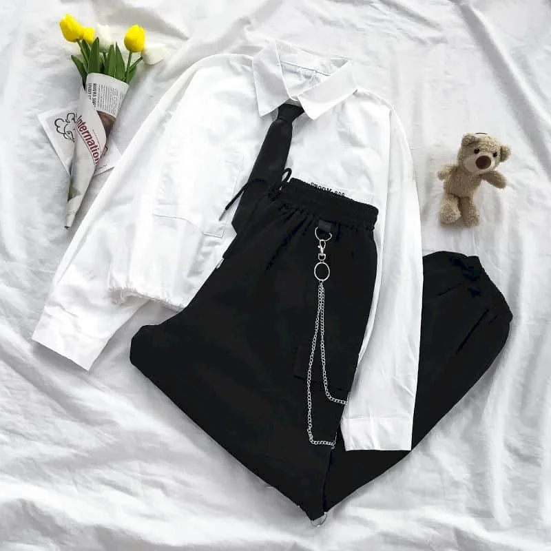 

2022 Spring New Jk Uniform Sets Female Korean Version Long sleeve Shirt Student Preppy Style Two Piece Set Women Overalls tops