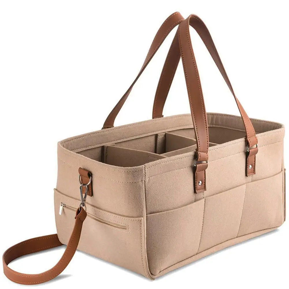 Bolsa de Feltro Bolsa de Armazenamento para Acampamento ao ar Bolsas de Piquenique Feltro Fralda Organizador Bolsa Múmia Ombro Crossbody Multifuncional Livre Tote