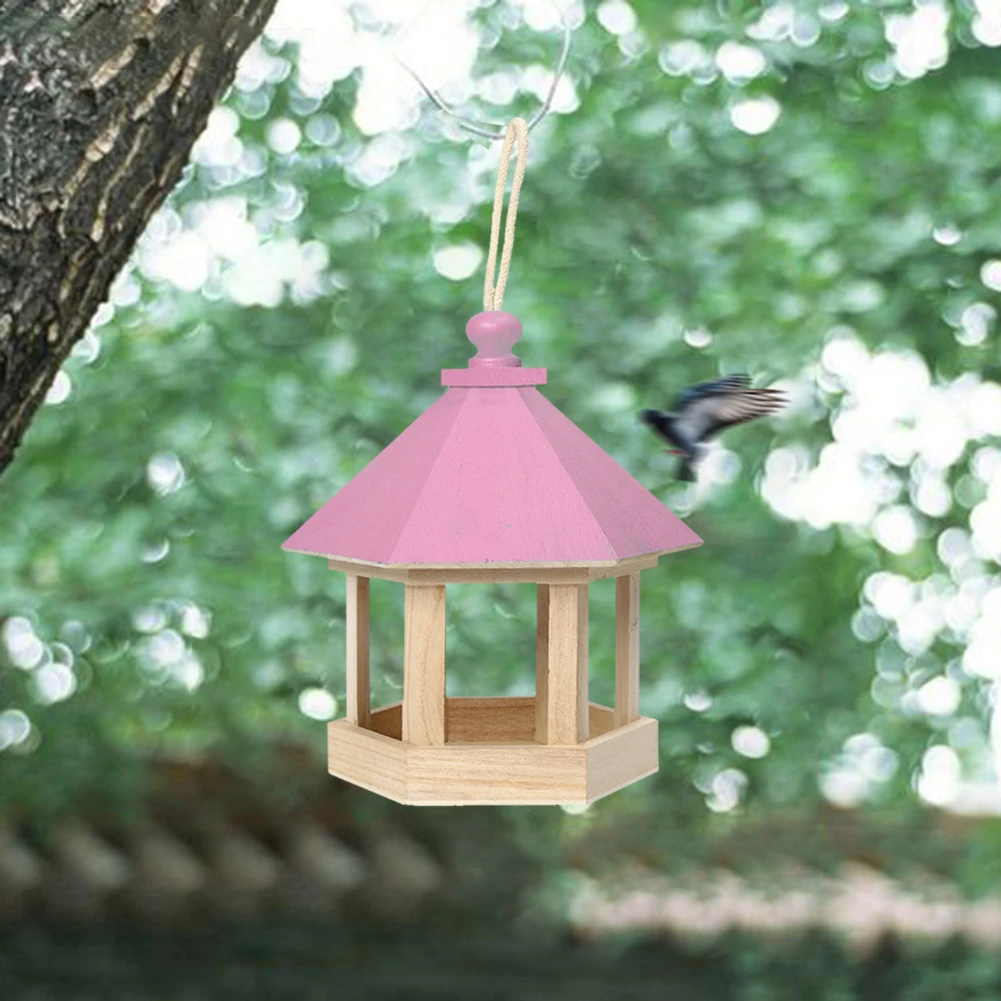 Подвесные Украшения для окон двора деревянная кормушка птиц клетка попугаев