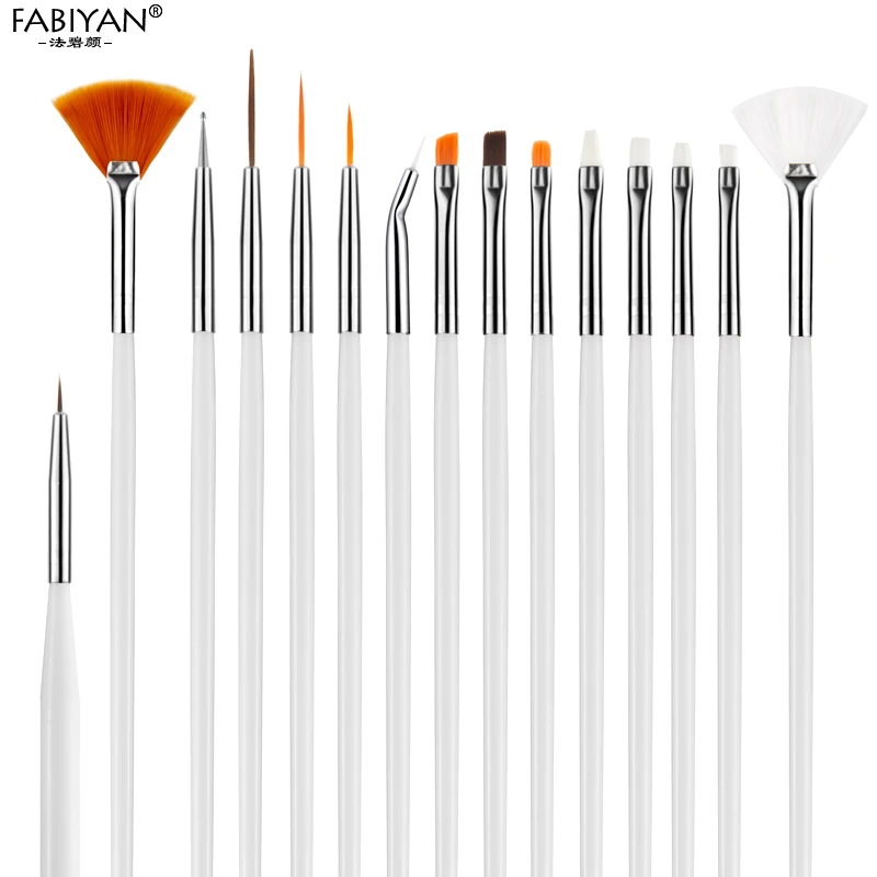 Набор кистей для рисования и дизайна ногтей двухсторонний мраморный точечный