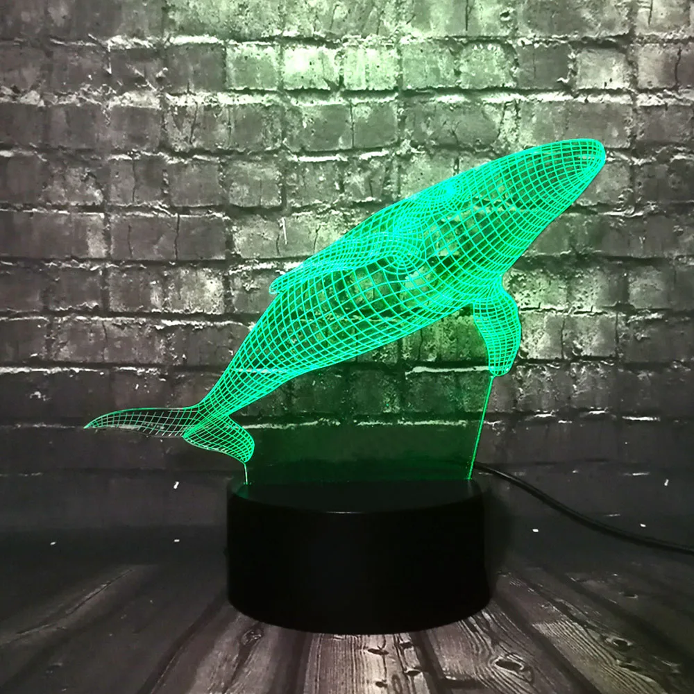 Новинка 2017 детская игрушка на день 3D светодиодная USB лампа подводный мир рыба Кит