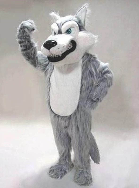 Хэллоуин Fursuit Волк Талисман плюшевый костюм Лайка с серым окрасом животное косплей Вечерние игры нарядное платье наряд взрослых Рождество реклама